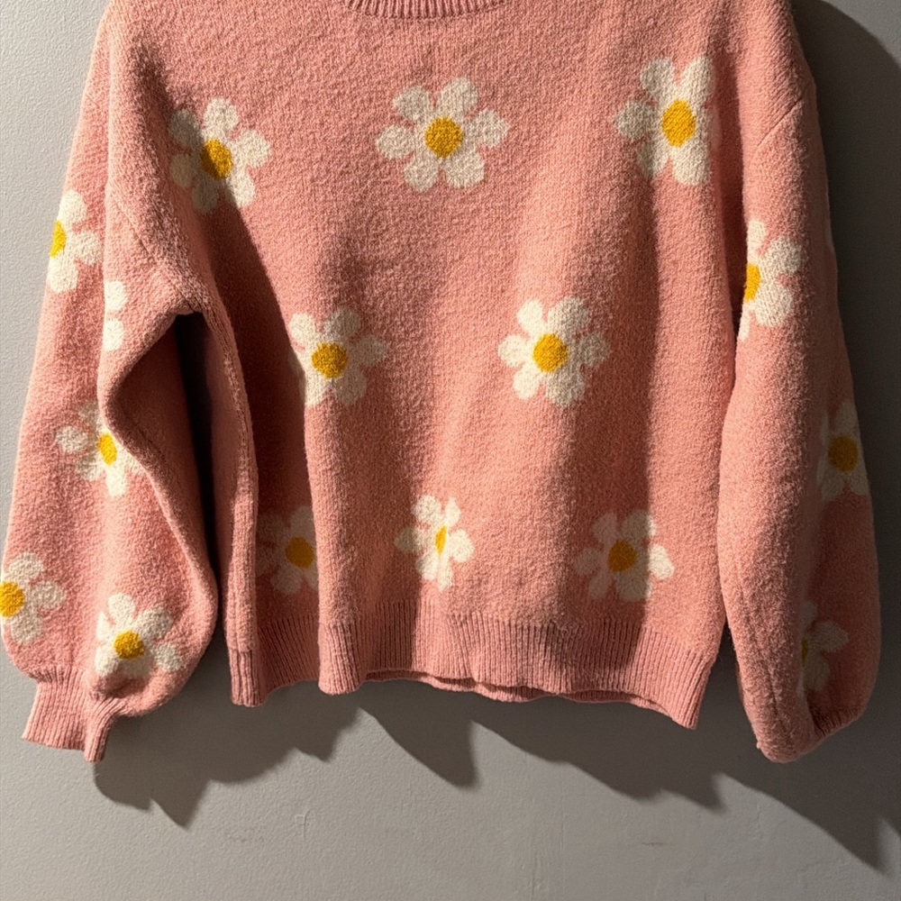 SHEIN Pink Daisy Sweater